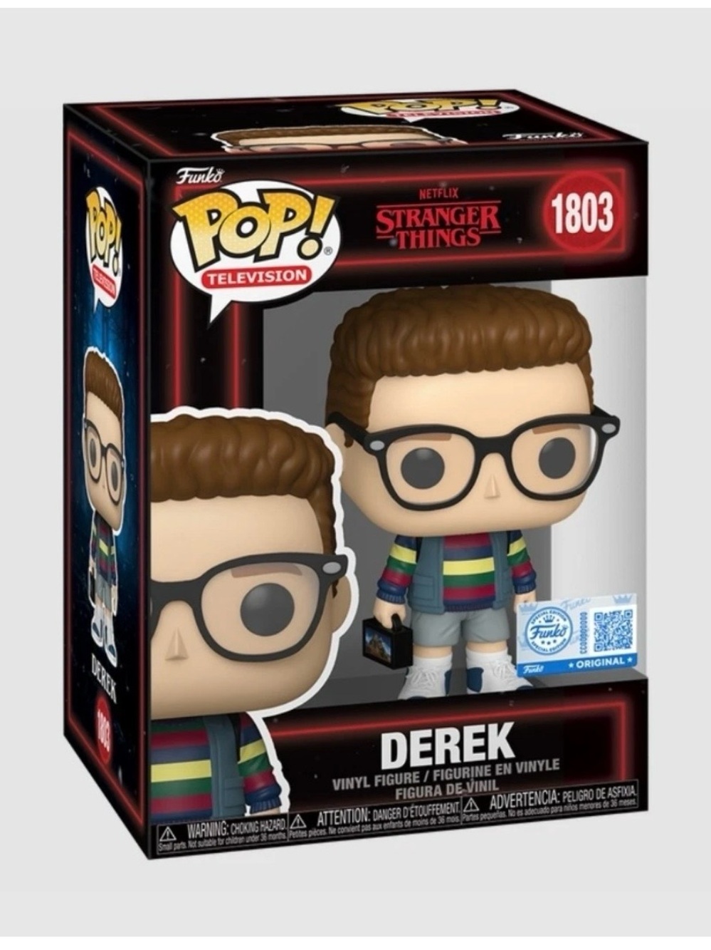 Funko Pop! Derek in Striped Rainbow Sweater - Black Glasses